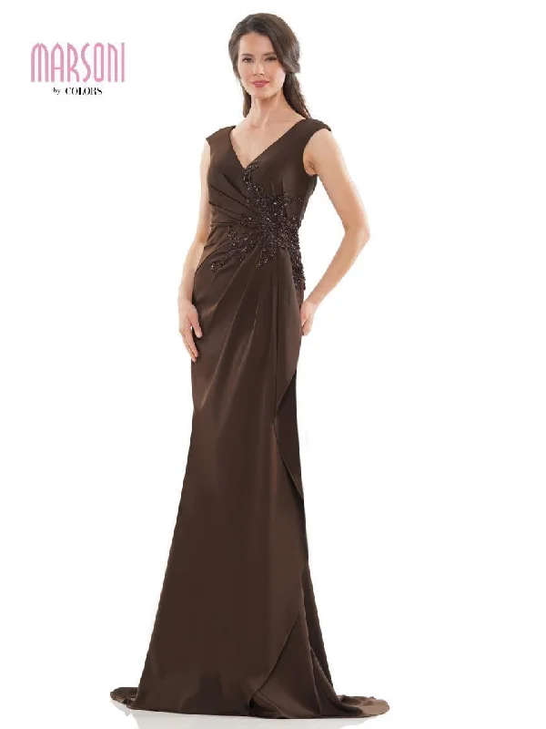 Dark Brown 20 Marsoni Long Mother of the Bride Beaded Dress Sale