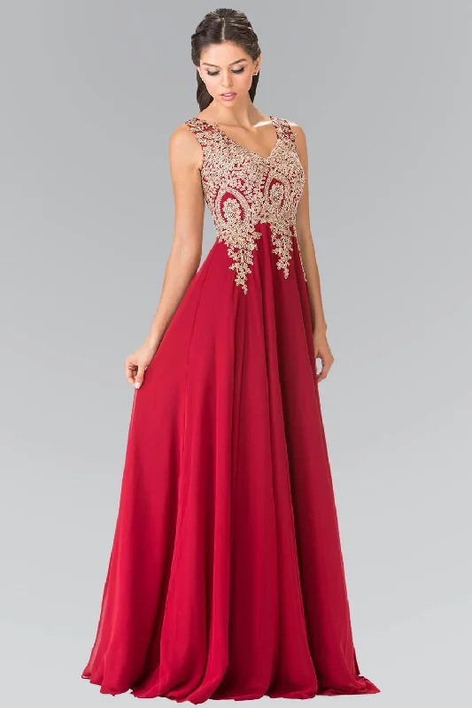 Embroidered Chiffon Long Prom Dress Formal Sale