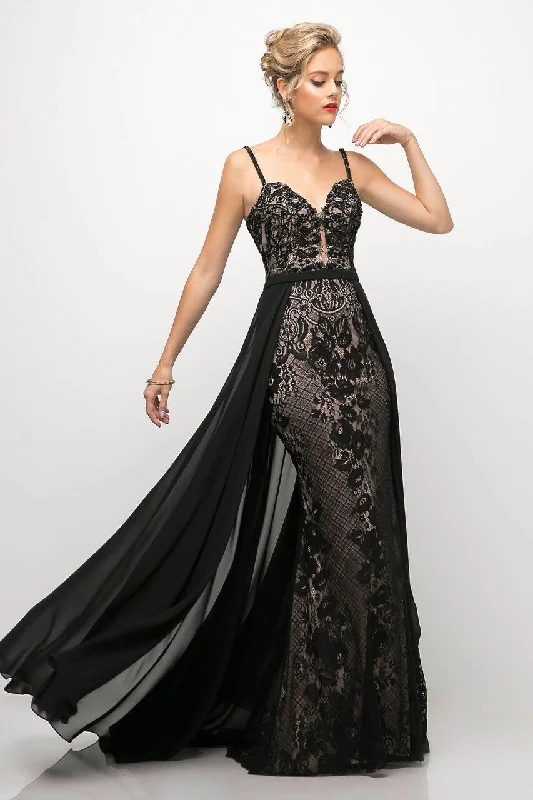 Cinderella Divine UT254 Long Beaded Lace Formal Evening Prom Gown