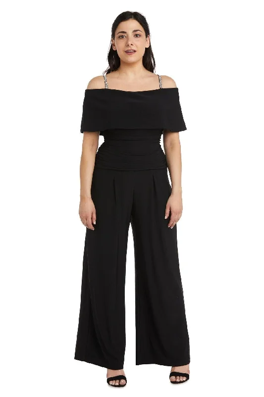 R&M Richards 5982P Petite Off Shoulder Jumpsuit Sale