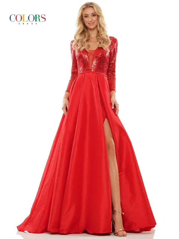 Colors 2981 Colors Long Sleeve Prom Dress