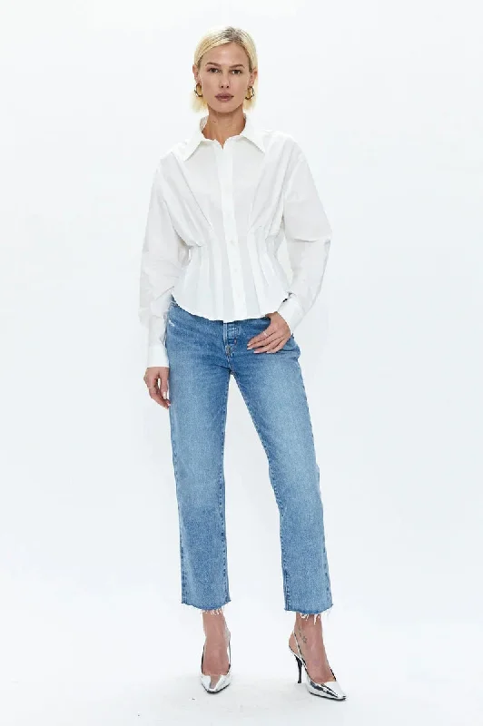 Julie Pleated Button Down Shirt