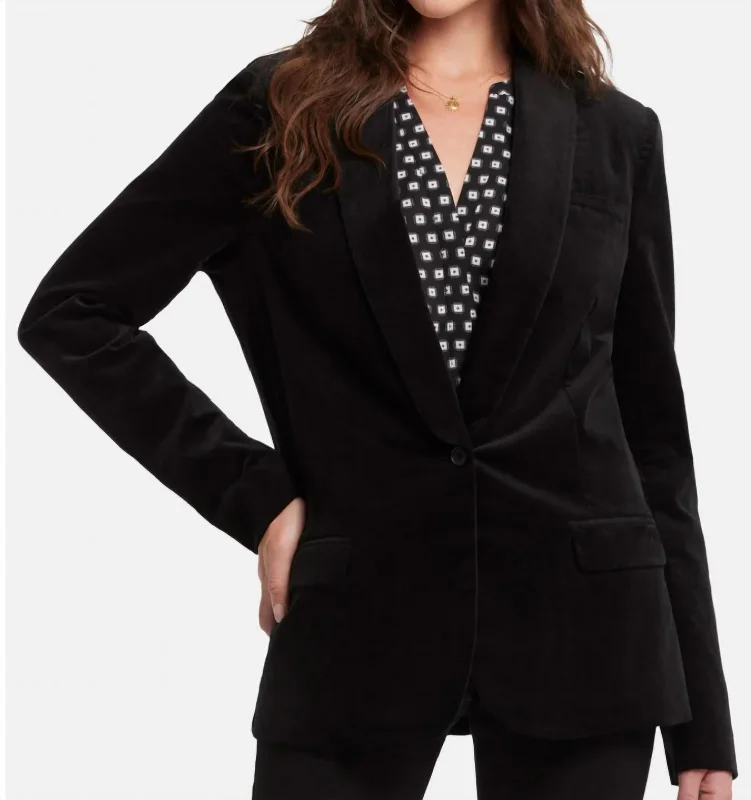 Velveteen Tuxedo Jacket In Black