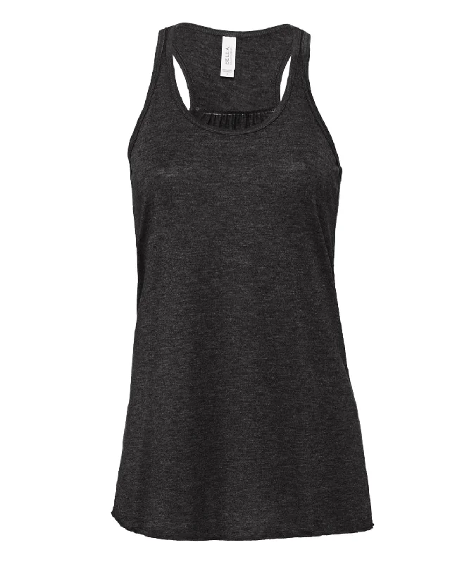 Dark Grey Heather - Flowy racerback tank top