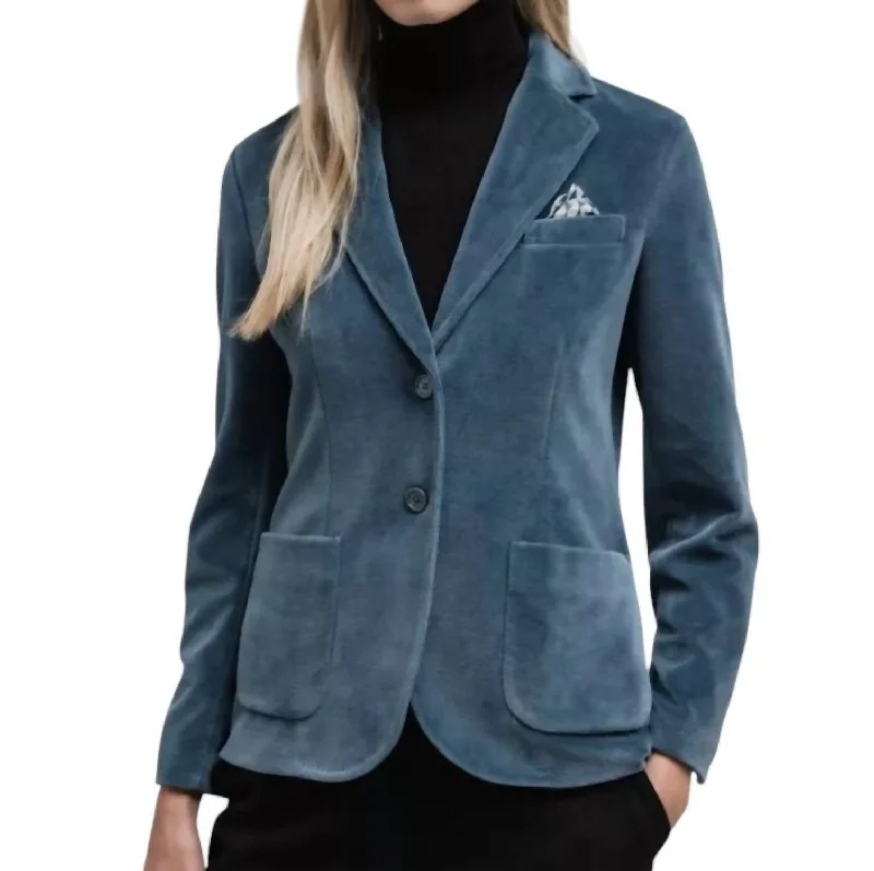 Tailored Velvet Blazer In Mineral