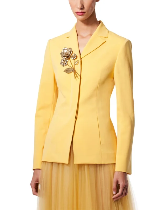 Carolina Herrera Snap Front Wool-Blend Jacket