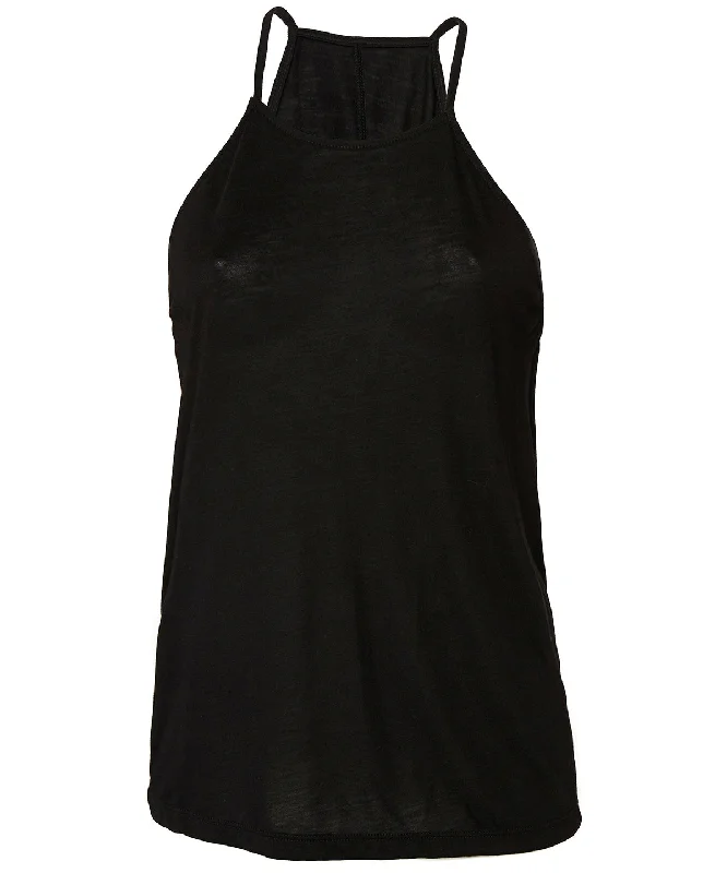 Black - Women's flowy high neck tank