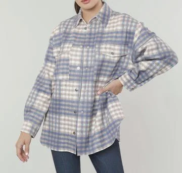 Faux Suede Plaid Shacket