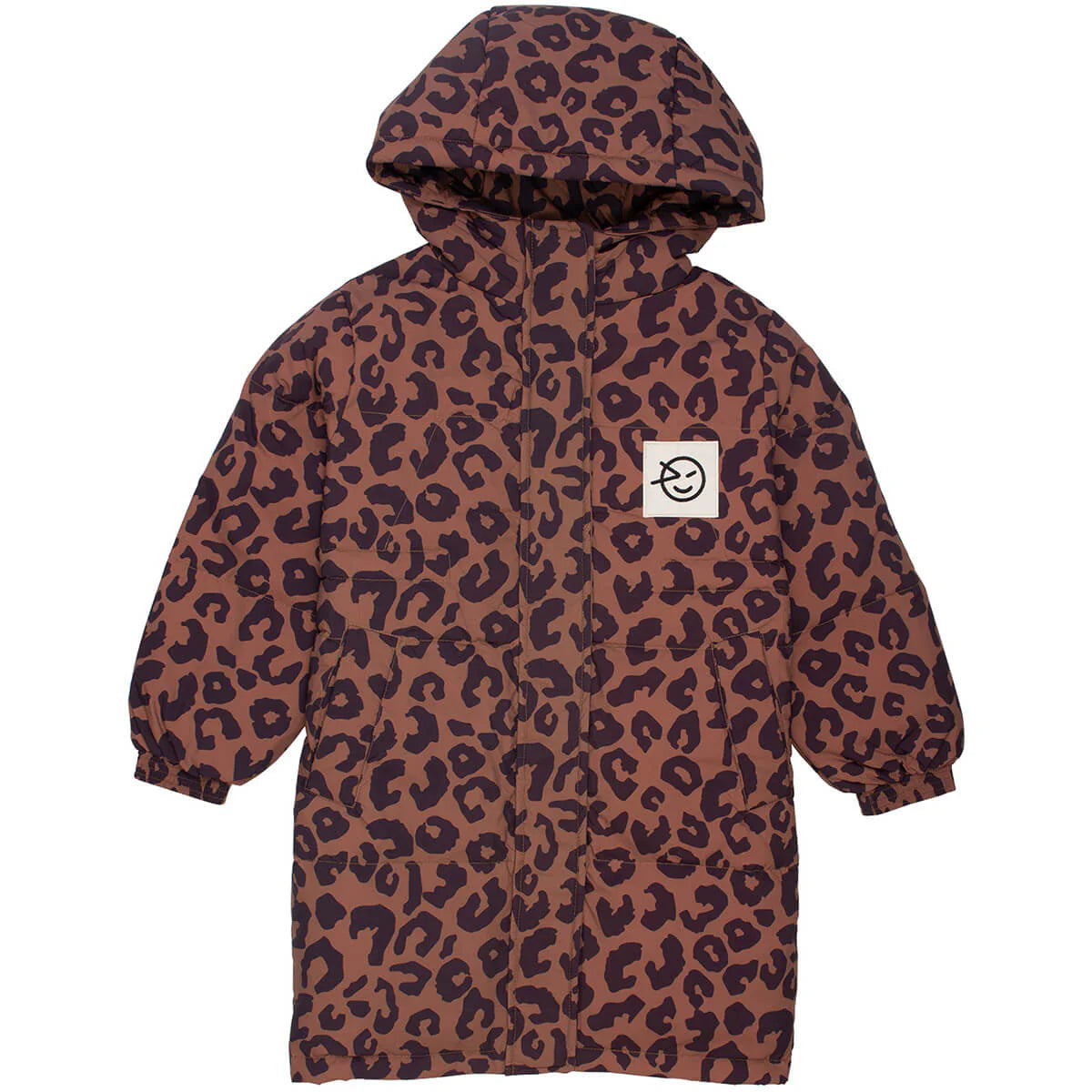 Wynken Kids Riga Long Down Coat Jacket - Brun Animal Print