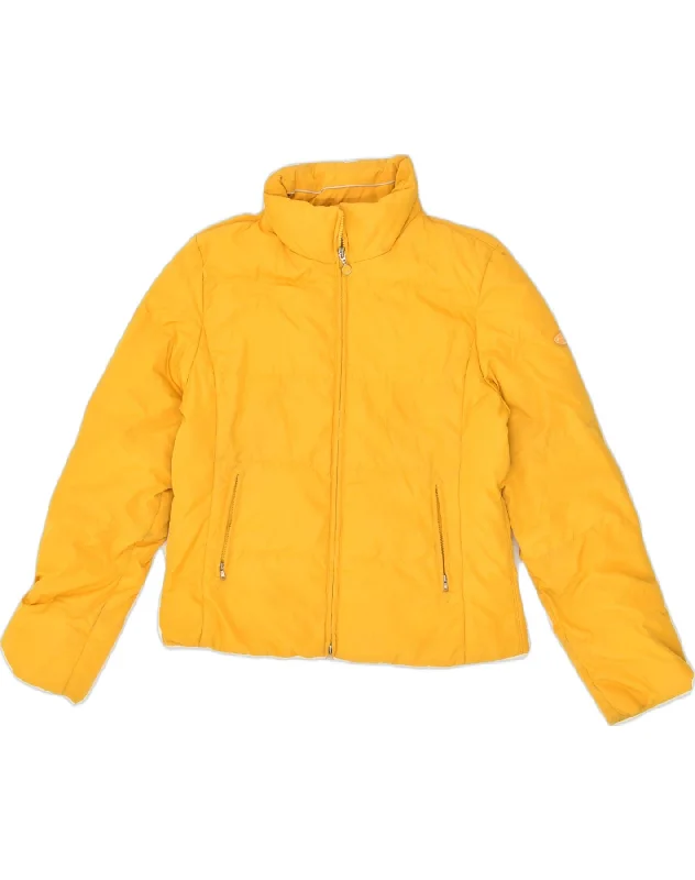 CHAMPION Womens Padded Jacket UK 16 Large Yellow Polyester