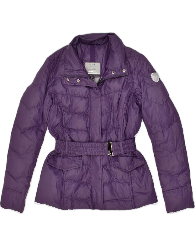 DIADORA Womens Padded Jacket UK 10 Small Purple Polyester