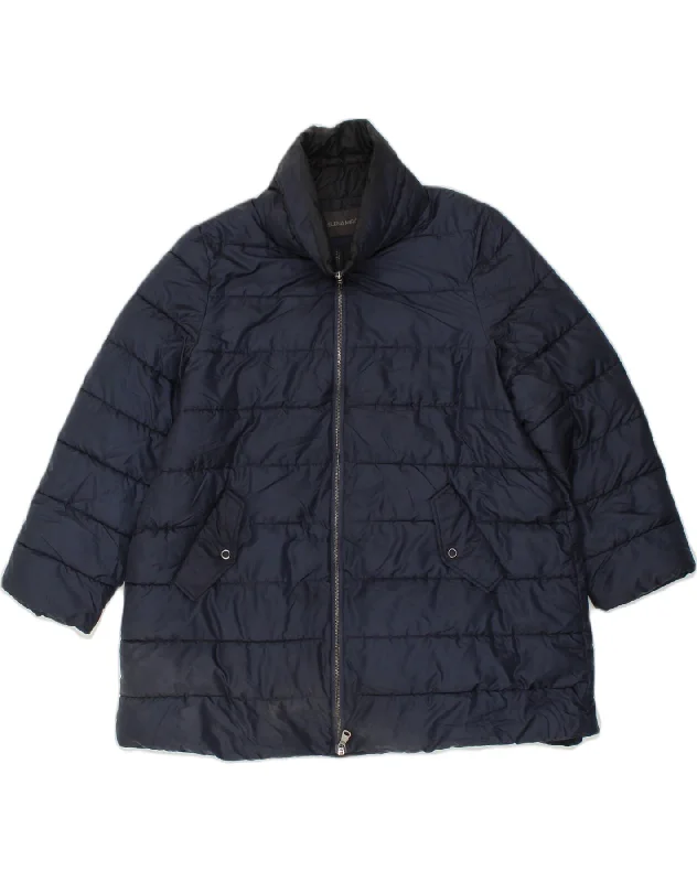 ELENA MIRO Womens Padded Jacket UK 18 XL Navy Blue Polyester