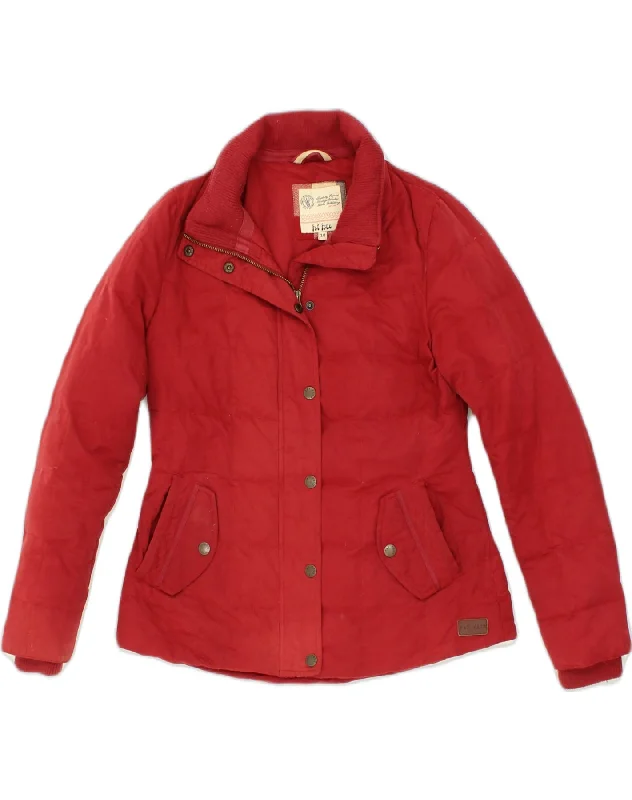 FAT FACE Womens Padded Jacket UK 10 Small Red Polyester