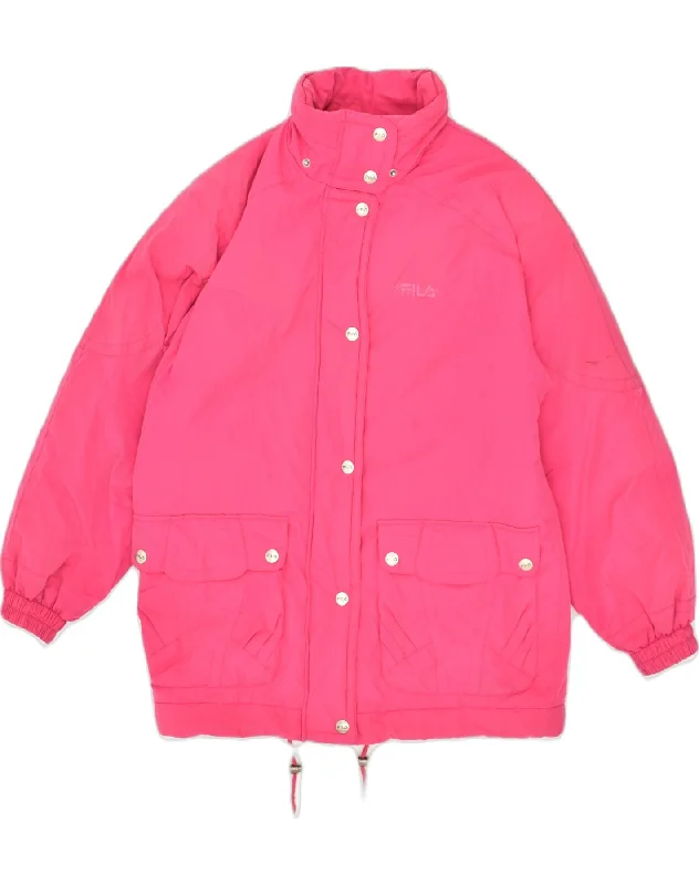 FILA Womens Padded Jacket US 6 Medium Pink Polyester