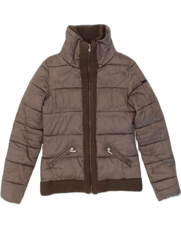 GAUDI Womens Padded Jacket IT 42 Medium Brown Polyester