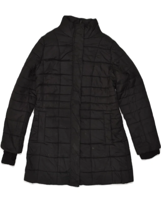 HOBBS Womens Padded Jacket UK 12 Medium Black Polyester