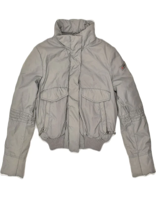 PEUTEREY Womens Padded Jacket IT 46 Large Grey Polyamide