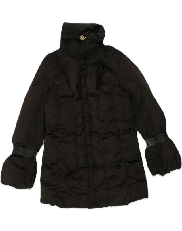 TRUSSARDI Womens Padded Jacket IT 48 XL Black Nylon