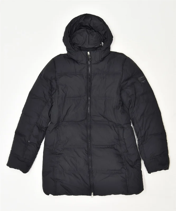 CHAMPION Womens Hooded Padded Coat UK 14 Large Black Polyester