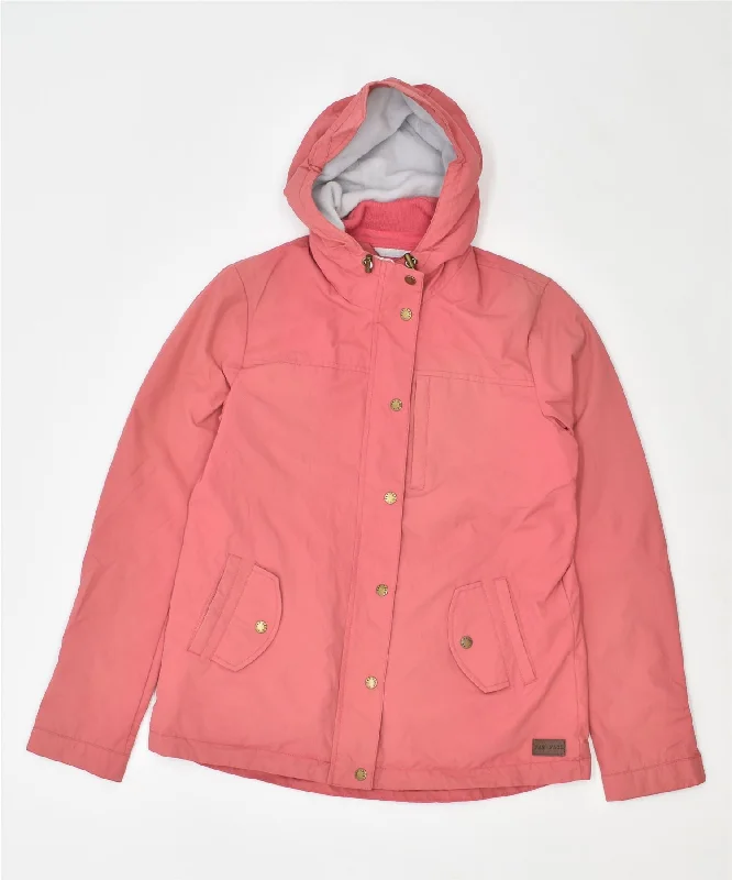 FAT FACE Womens Hooded Windbreaker Jacket UK 10 Small Pink Nylon