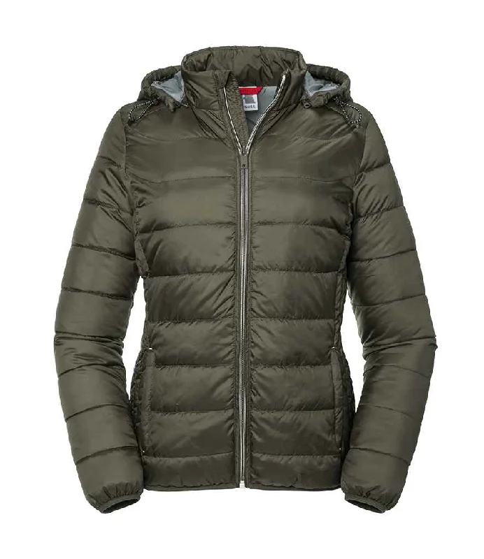 Russell Ladies Hooded Nano Padded Jacket | Dark Olive