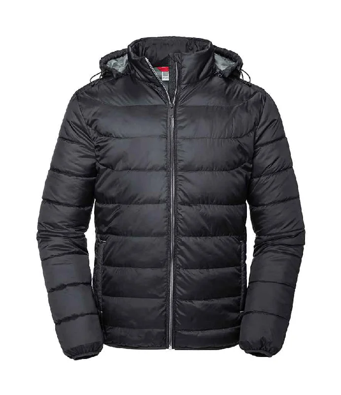 Russell Hooded Nano Padded Jacket | Black