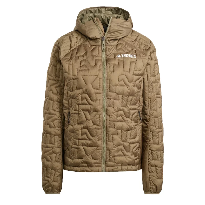 Adidas Terrex Womens Terrex Xperior Primaloft Loose Fill Insulated Hooded Jacket Olive Strata