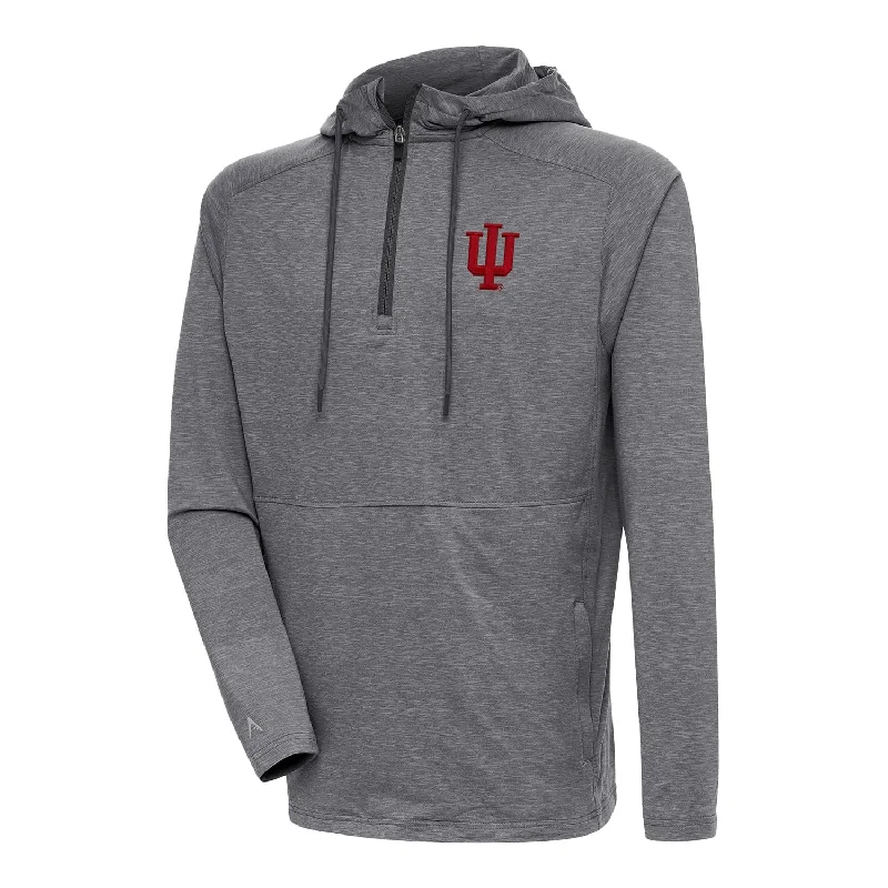 Indiana Hoosiers Spikes Hooded 1/4 Zip Grey Jacket