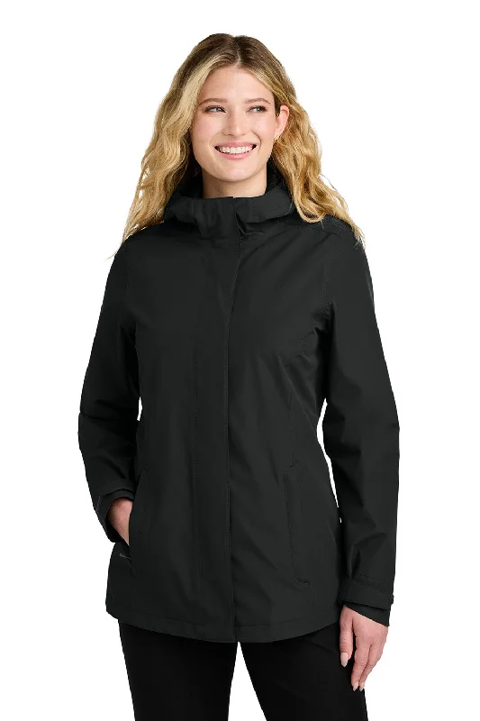 Port Authority Womens C-FREE Water Resistant Full Zip Hooded Rain Jacket - Deep Black - COMING SOON