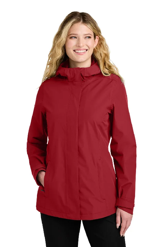 Port Authority Womens C-FREE Water Resistant Full Zip Hooded Rain Jacket - Rich Red - COMING SOON