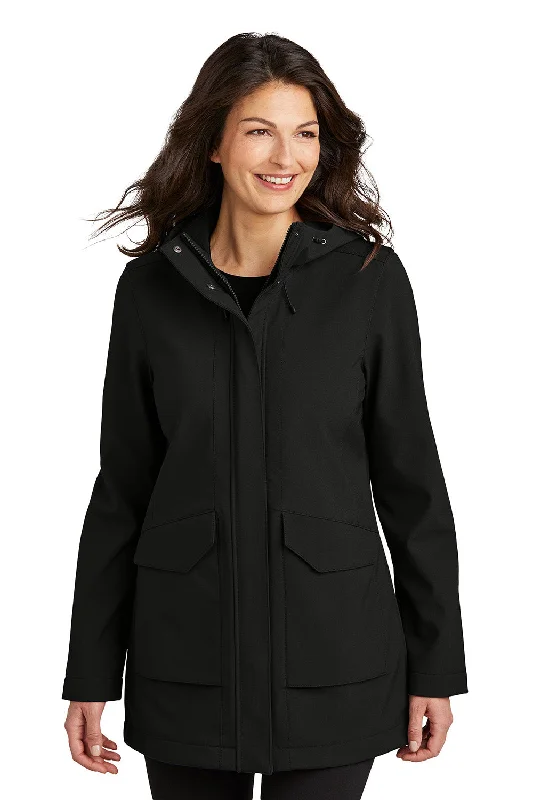 Port Authority Womens Collective Outer Water Resistant Soft Shell Full Zip Hooded Parka - Deep Black - COMING SOON