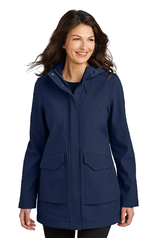 Port Authority Womens Collective Outer Water Resistant Soft Shell Full Zip Hooded Parka - River Navy Blue - COMING SOON