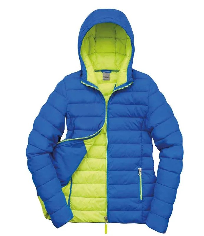 Result Urban Ladies Snow Bird Padded Jacket | Ocean Blue/Lime Green