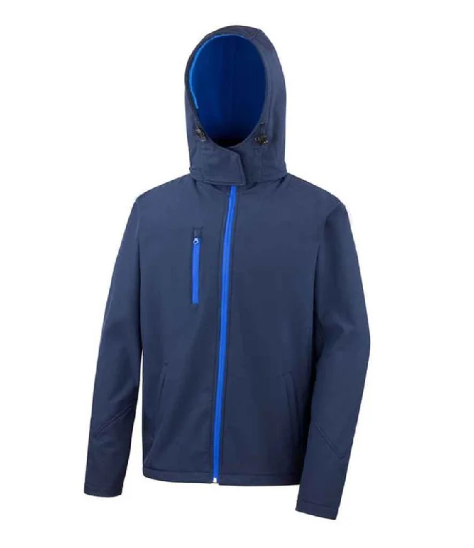 Result Core Hooded Soft Shell Jacket | Navy/Royal Blue