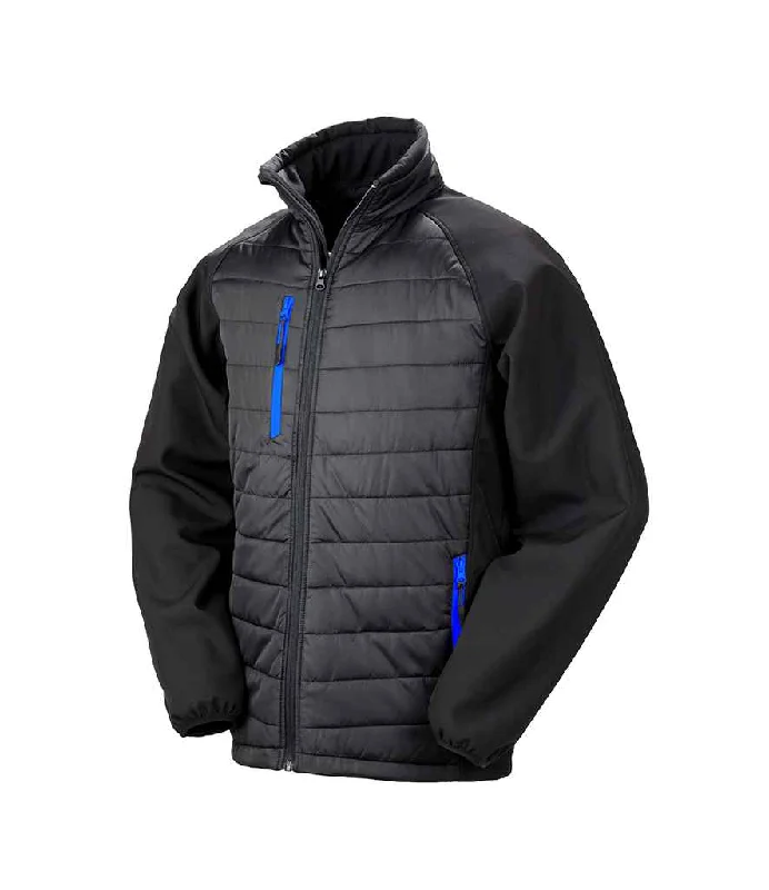 Result Genuine Recycled Compass Padded Jacket | Black/Royal Blue