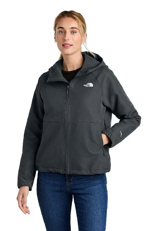 The North Face Womens Barr Lake Water Resistant Soft Shell Full Zip Hooded Jacket - Heahter Dark Asphalt Grey - COMING SOON