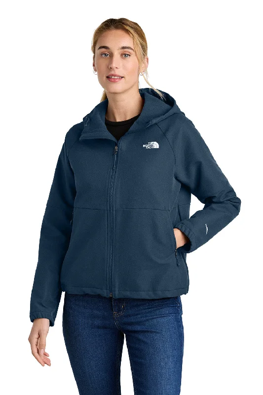 The North Face Womens Barr Lake Water Resistant Soft Shell Full Zip Hooded Jacket - Heather Dark Shady Blue - COMING SOON