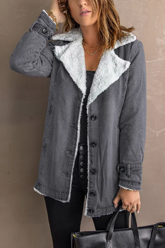 Warm and Stylish Plush Horn Button Hooded Coat with Pockets