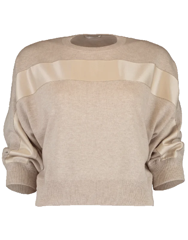 Cashmere Satin Stripe Sweater