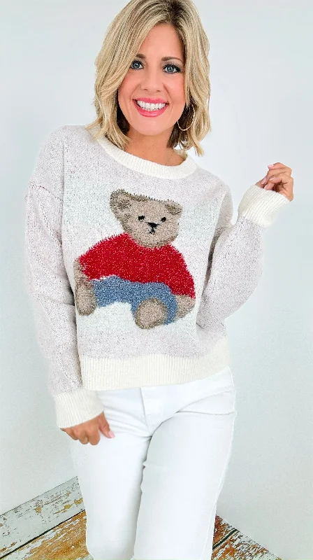 Cozy Bear Knit Sweater - Ivory