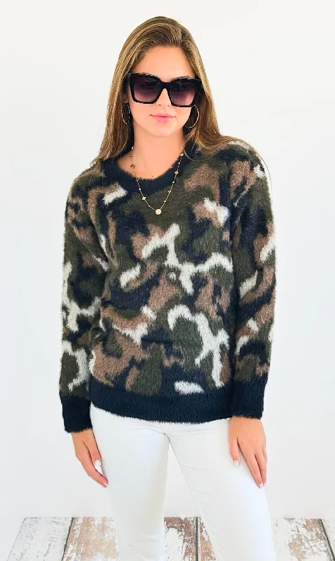 Camouflage Printed Sweater