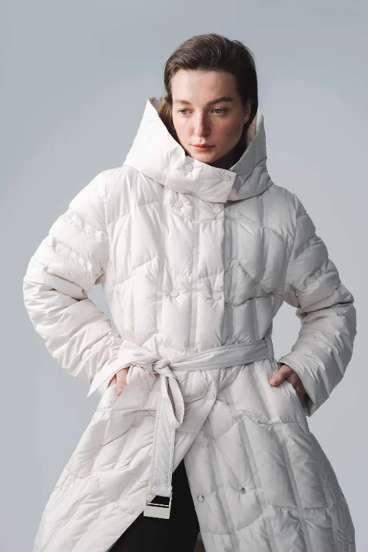 LILY Hooded Goose Down Long Down Coat