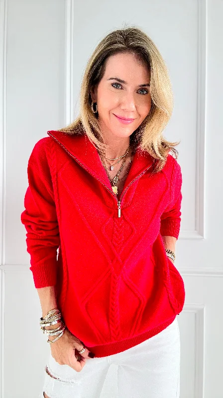 Bold Blaze Sweater-Red