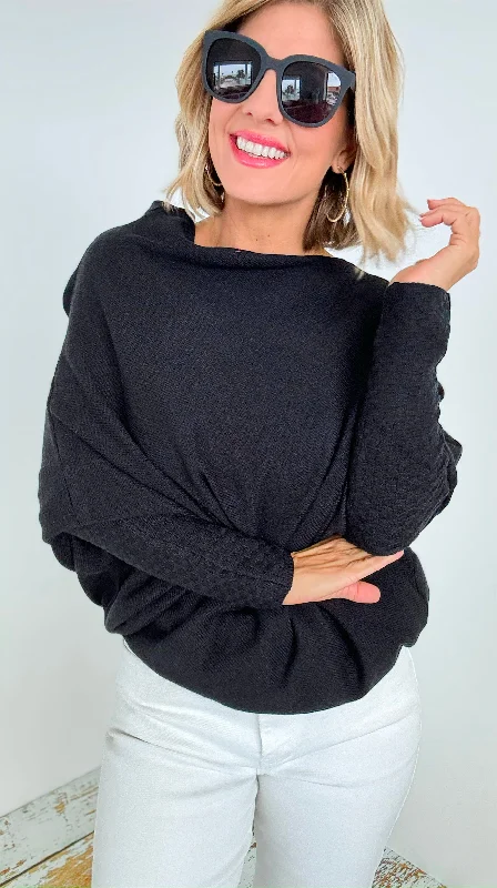 Sunkissed Luxe Lounge Sweater - Black