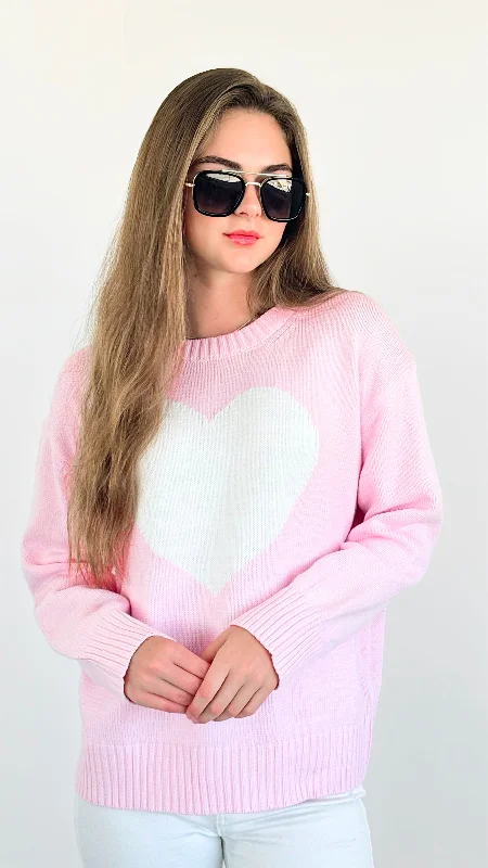 Sweetheart Knit Sweater - Pink