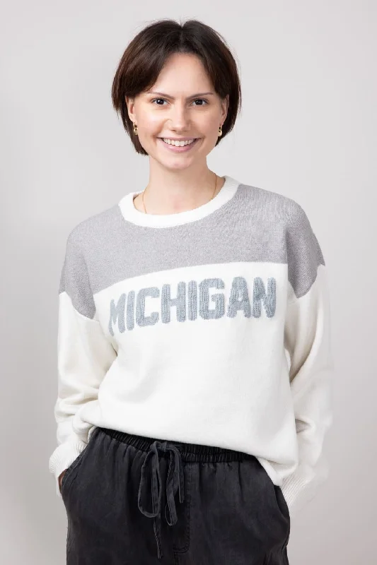 Thread & Supply Color Block Michigan Sweater for Women in Grey | T2442SWTS-GREY