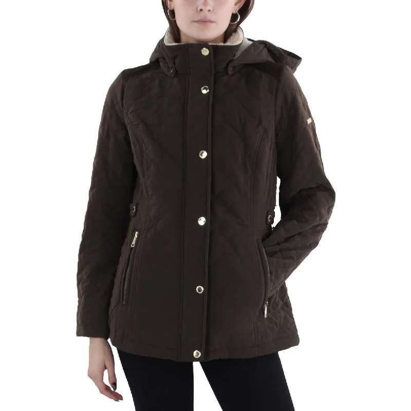 Womens Quilted Hooded Quilted Coat