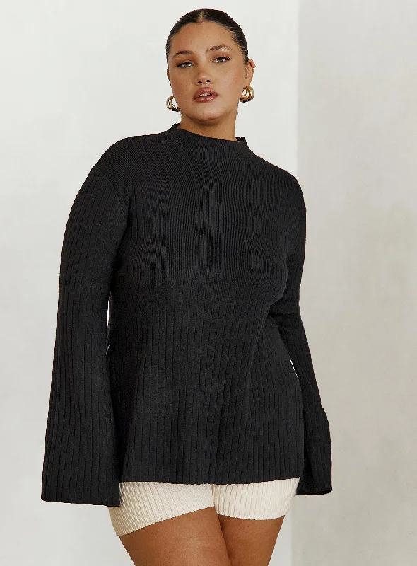 Allen Ribbed Sweater Black Curve