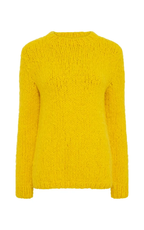 Lawrence Knit Sweater in Cadmium Yellow Welfat Cashmere