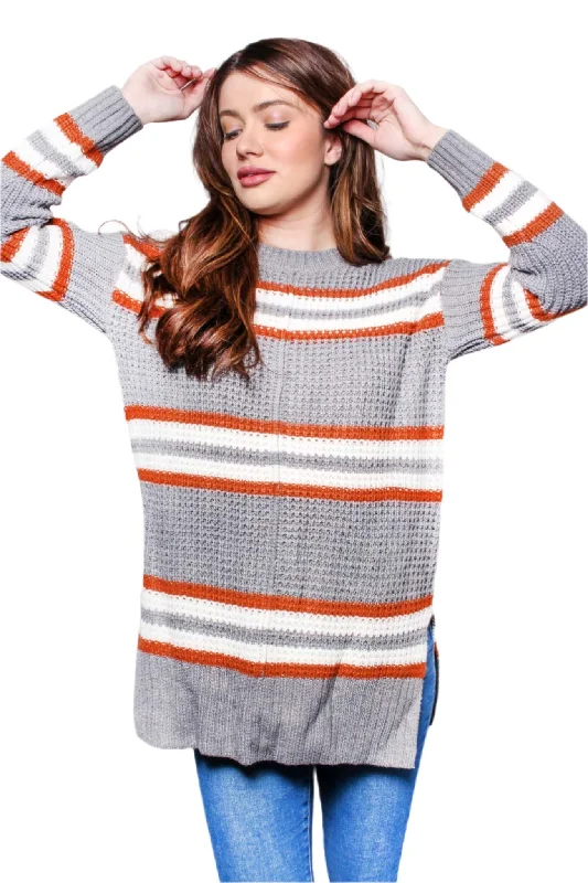 Women's Long Sleeves Crew Neck Knitted Sweater